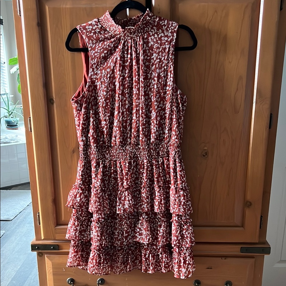 Floral Sleeveless Ruffle Dress